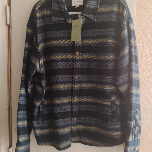 Goodfellow & Co Men's Blue Striped Jacket - Picture 1 of 3